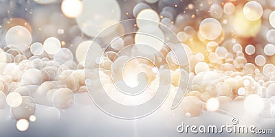 A white abstract bokeh background. Generative AI AIG30. Stock Photo