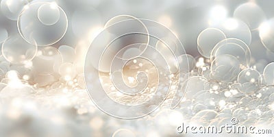 A white abstract bokeh background. Generative AI AIG30. Stock Photo