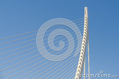 White Abstract Bridge On Sky Editorial Stock Photo