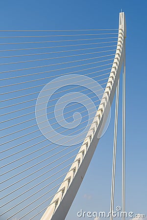 White Abstract Bridge On Sky Editorial Stock Photo