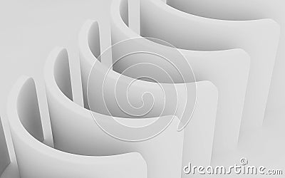 White abstract card blocks domino concept background 3d render illustration Stock Photo