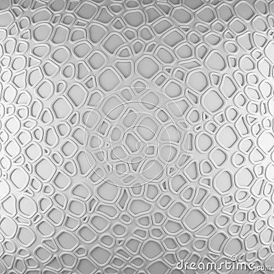 White abstract cells net backdrop. 3d rendering geometric polygons Stock Photo