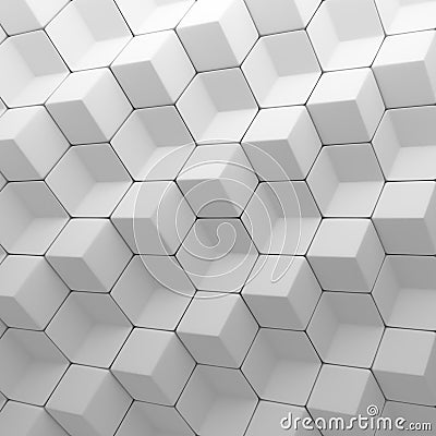 White abstract cubes backdrop. 3d rendering geometric polygons Stock Photo