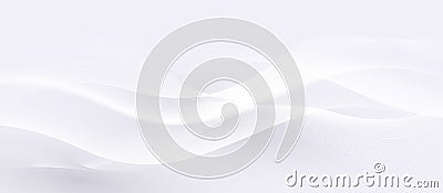 White abstract dynamic line wavy glowing background. Futuristic hi-technology concept. Vector illustration Vector Illustration