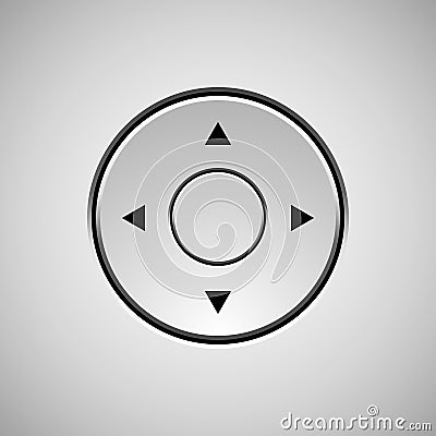 White Abstract Joystick Button Template Vector Illustration