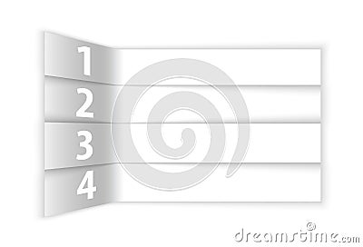 White abstract numbered rows in perspective Vector Illustration