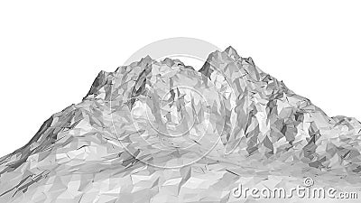 White abstract polygonal mountain Stock Photo