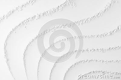 White abstract soft smooth striped plaster background with curved waves. Stock Photo