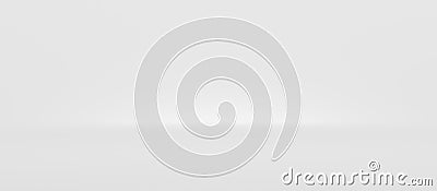 White abstract wide background and light backdrop room with empty blank gradient wallpaper blur design. 3D rendering Stock Photo
