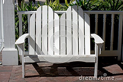 White adirondack bench Stock Photo