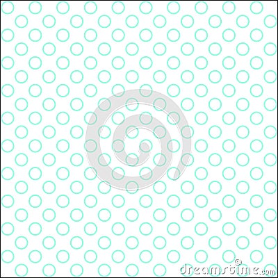 White and aero blue colored hollow polka dots patern Cartoon Illustration