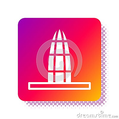 White Agbar tower icon isolated on white background. Barcelona, Spain. Square color button. Vector Vector Illustration