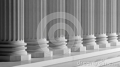 White ancient marble pillars Stock Photo