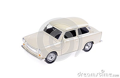 White ancient toy car Stock Photo