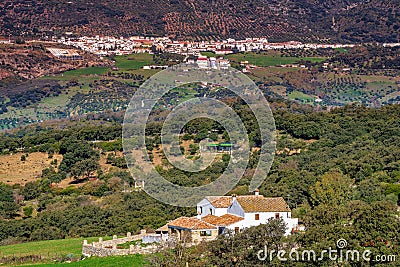 White Andalusian village, pueblo blanco Algatocin. Province of Malaga, Spain Stock Photo