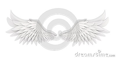 White Angel Wings Isolated Stock Photo