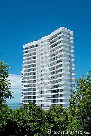 White apartment-building Stock Photo