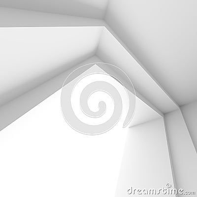 White Architecture Background. Abstract Minimal Window Frame Design Stock Photo