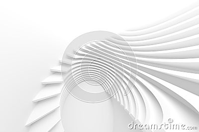 White Architecture Circular Background. Modern Building Design Stock Photo