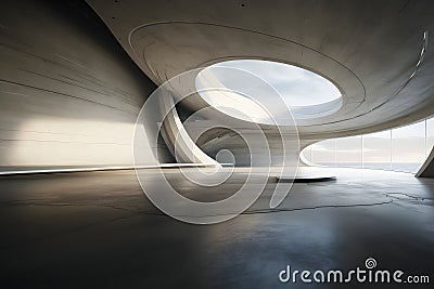 White architecture circular background modern building design Stock Photo