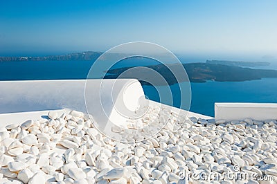 White architecture on Santorini island, Greece. Stock Photo