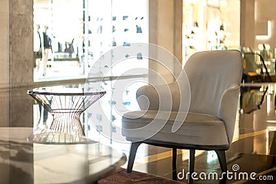 White armchair modern designer chair photo Stock Photo