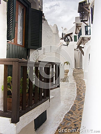 White arquitecture Menorca. Spain. Stock Photo