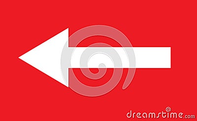 White Arrow On A Red Background Vector Illustration