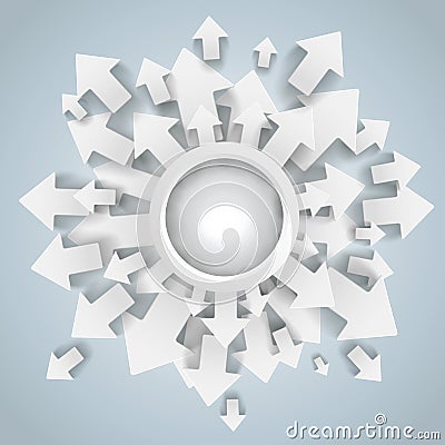 White Arrows Ring Centre Vector Illustration