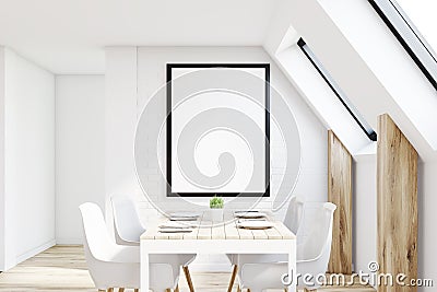 White attic kitchen Stock Photo