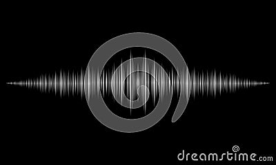 Audio sound waves on black background .Sound wave. Level, song. Vector Illustration