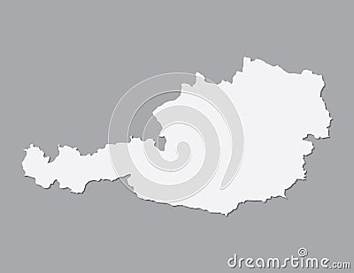 White Austria map using single border line on dark background vector illustration Vector Illustration