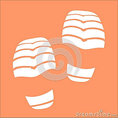 White Baby Imprint soles shoes. Vector Illustration