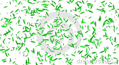 White bacground, green leaves. white design with green leaves. Stock Photo