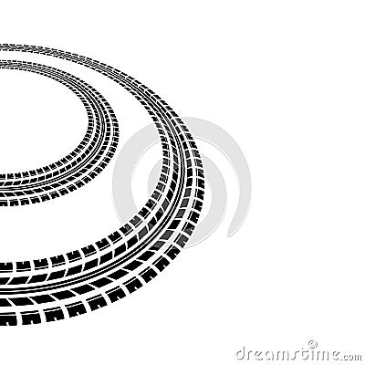 Circle tire tracks silhouette Vector Illustration