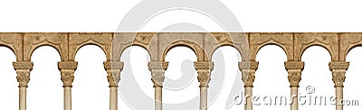 Medieval arches isolated on white background. Elements of architecture, ancient arches, columns, windows and apertures Stock Photo
