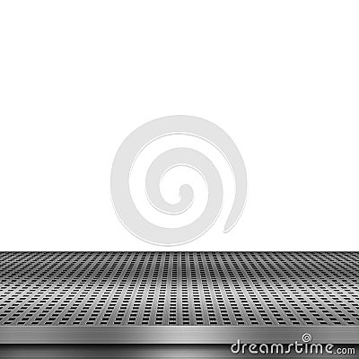 White background with empty metal deck Stock Photo
