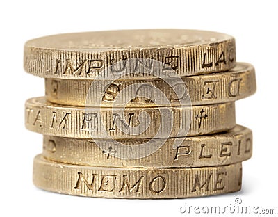 Euro coins. Euro money. Euro currency.Coins Stock Photo