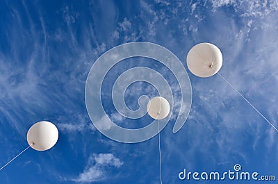 White balloon. A giant inflatable white advertising balloon Stock Photo