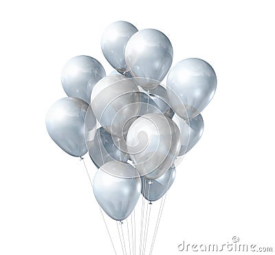 White balloons isolated Stock Photo