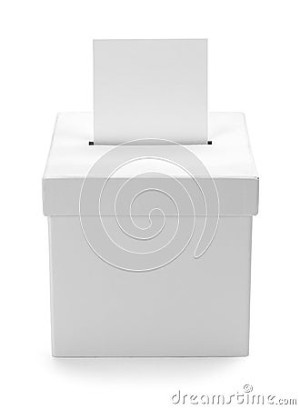 White Ballot Box Stock Photo