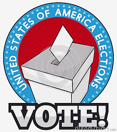 White Ballot Box Ready for Next American Elections, Vector Illustration Vector Illustration