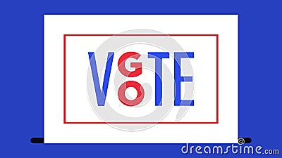 White ballot with text Go Vote in red frame. Election of the President or Government, polling day in USA Vector Illustration