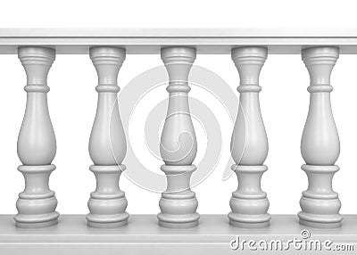 White balustrade Cartoon Illustration