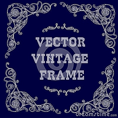 White baroque frame Vector Illustration