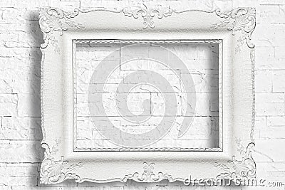 White baroque frame Stock Photo