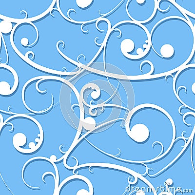 White baroque seamless pattern in victorian style Stock Photo