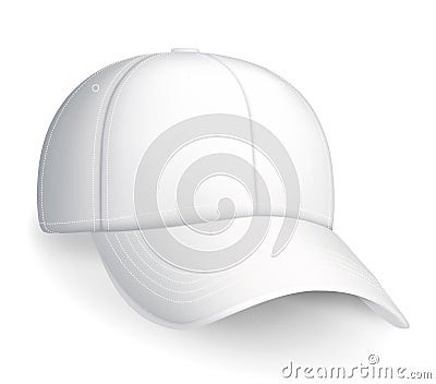 White baseball cap Vector Illustration