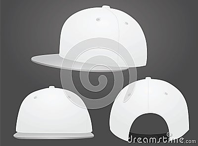 White baseball cap. grey visor Vector Illustration