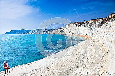 White beach - Scala dei Turchi on Sicily Editorial Stock Photo